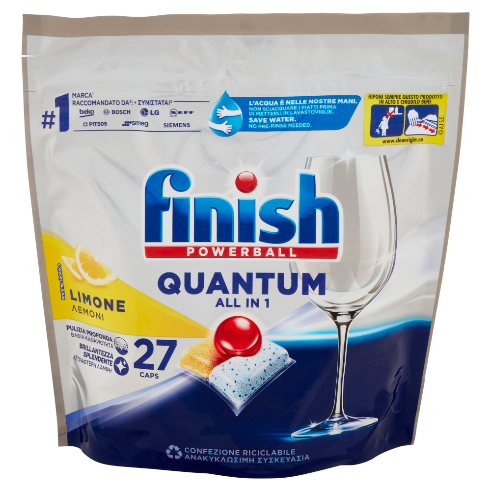 Finish Quantum All In One Lavastoviglie 27 Lavaggi, , large