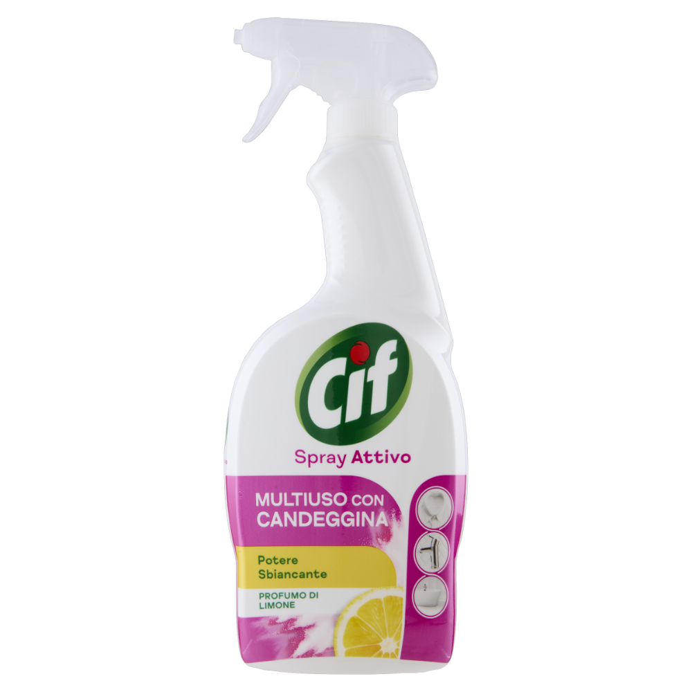 Cif Spray Attivo con Candeggina 100% Igienizzante Limone 650 ml, , large