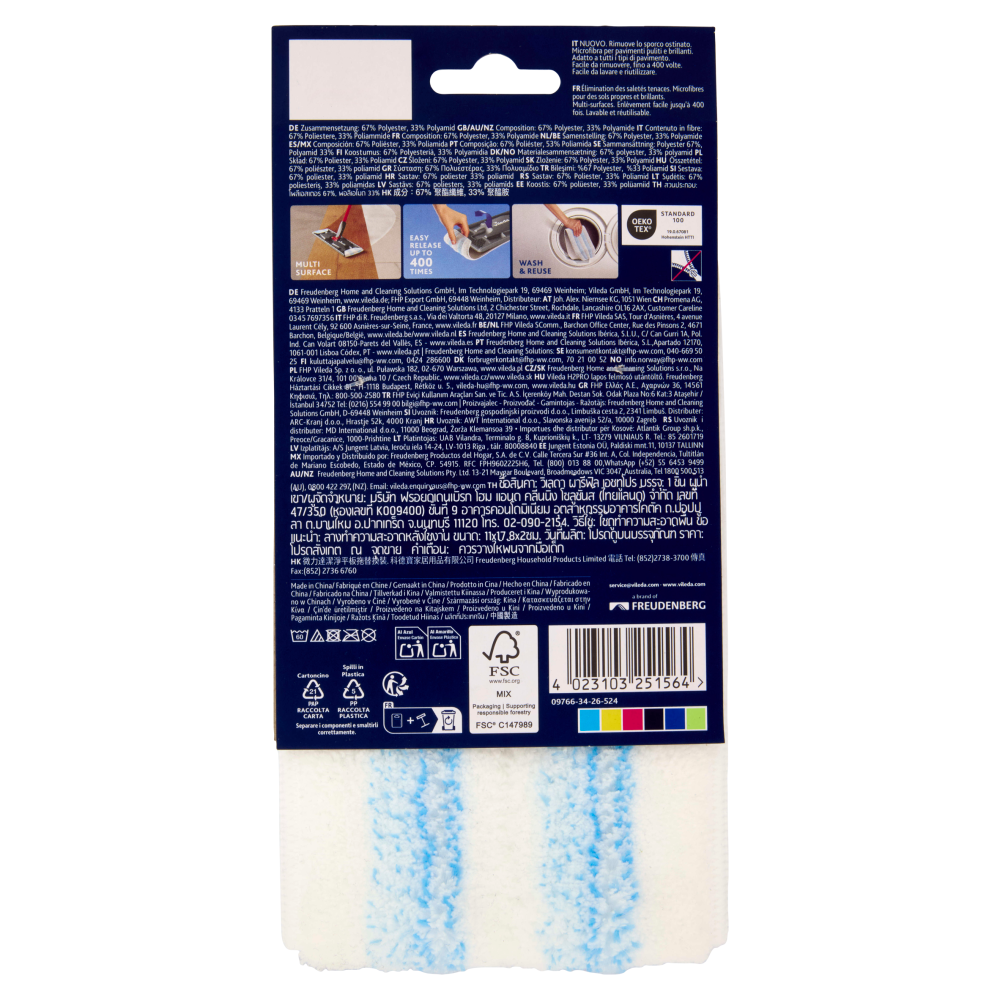 Vileda H2Pro Flat Mop Ricambio, , large