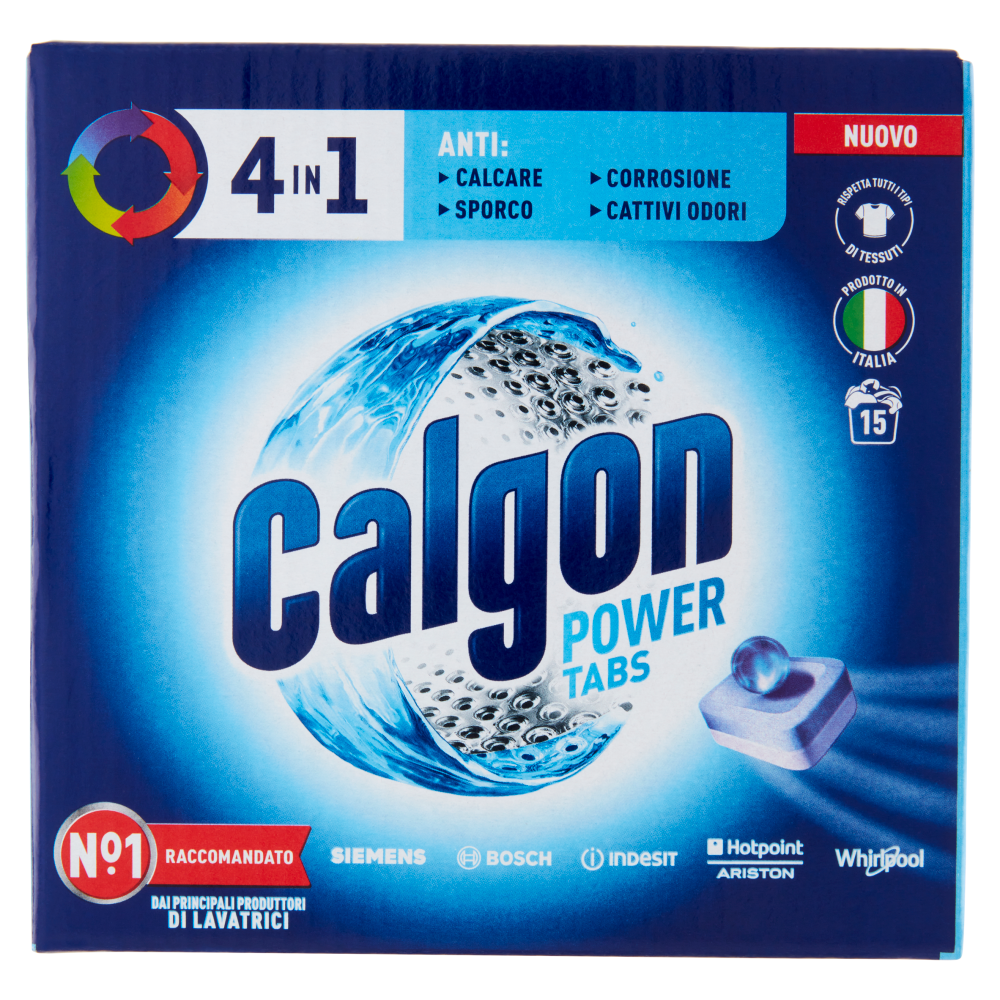 Calgon Power Tabs 4in1 Anticalcare lavatrice 15 Tabs , , large