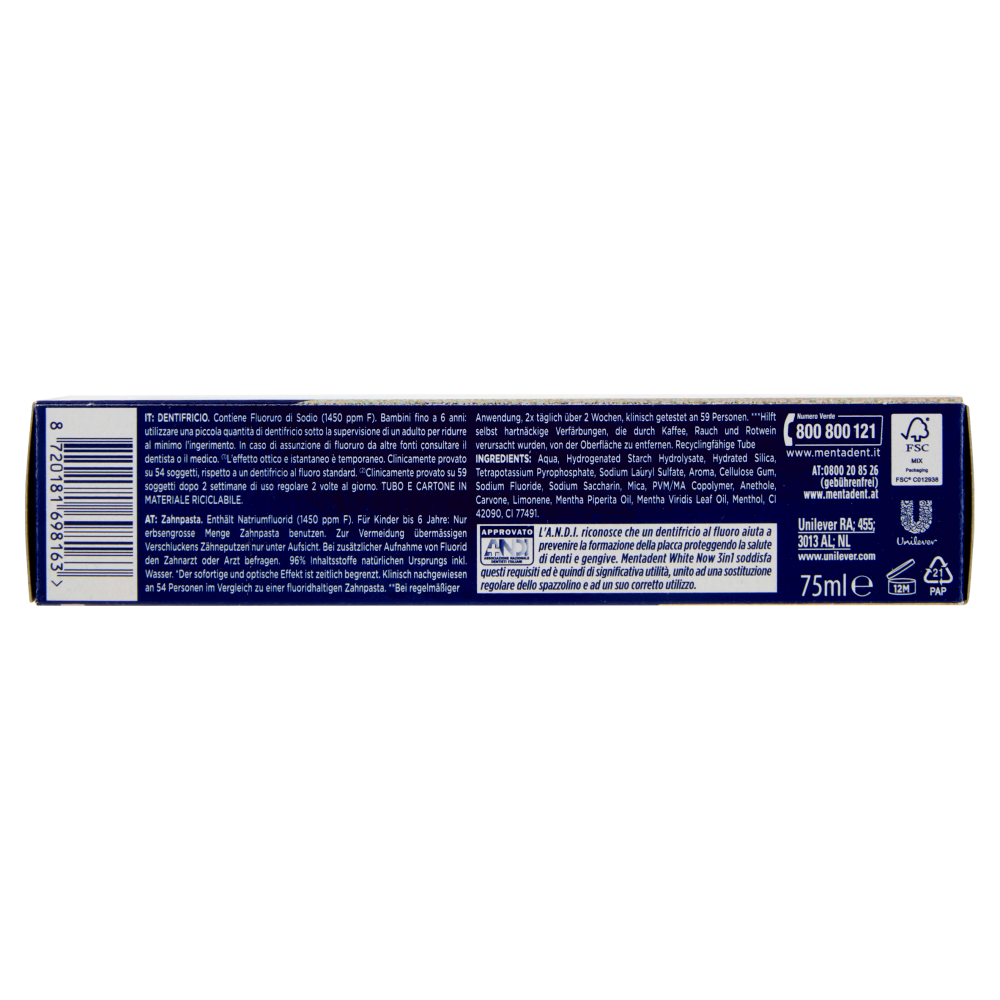   Mentadent White Now 3 in1 Bye Bye Imperfections 75 ml, , large