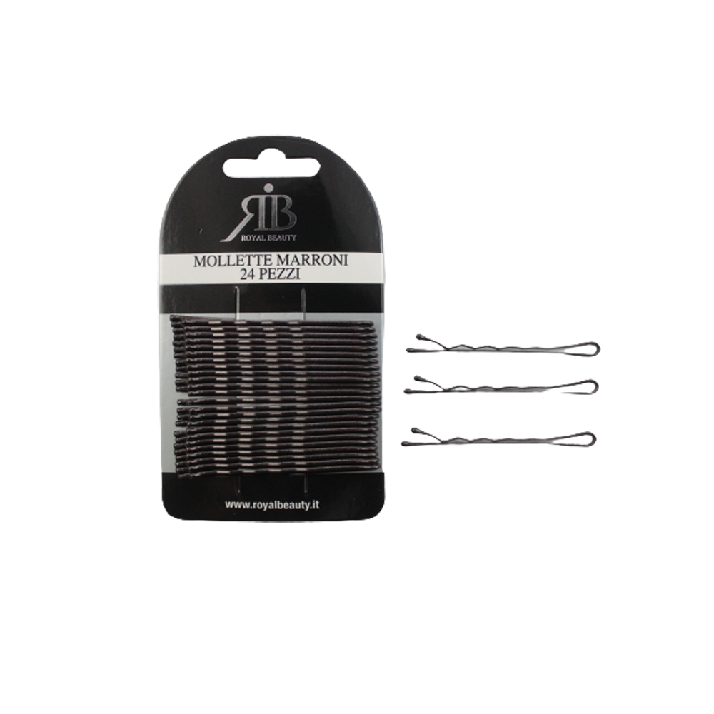 Royal Beauty Mollette Marroni 24 Pz, , large