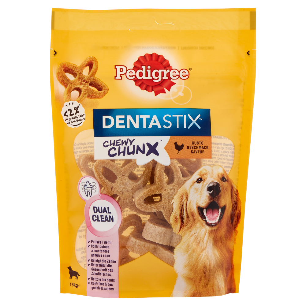 Pedigree Dentastix Chewy Chunx Gusto Pollo 15kg+ 68 g, , large