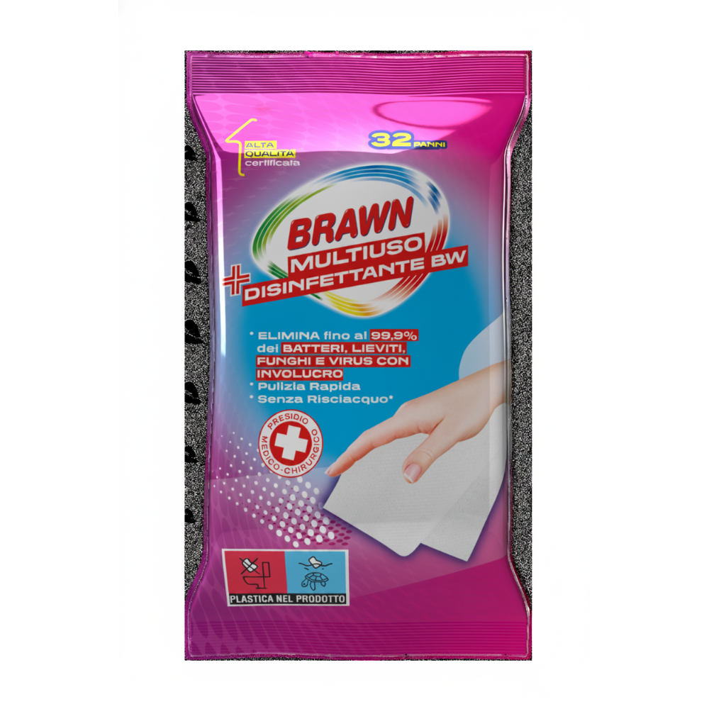 Brawn Salviette Multiuso Disinfettante Profumate 32 Pezzi , , large