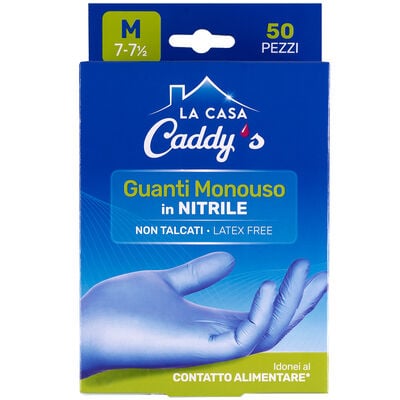 Caddy's Guanti Monouso in Nitrile Taglia M 50 Pezzi
