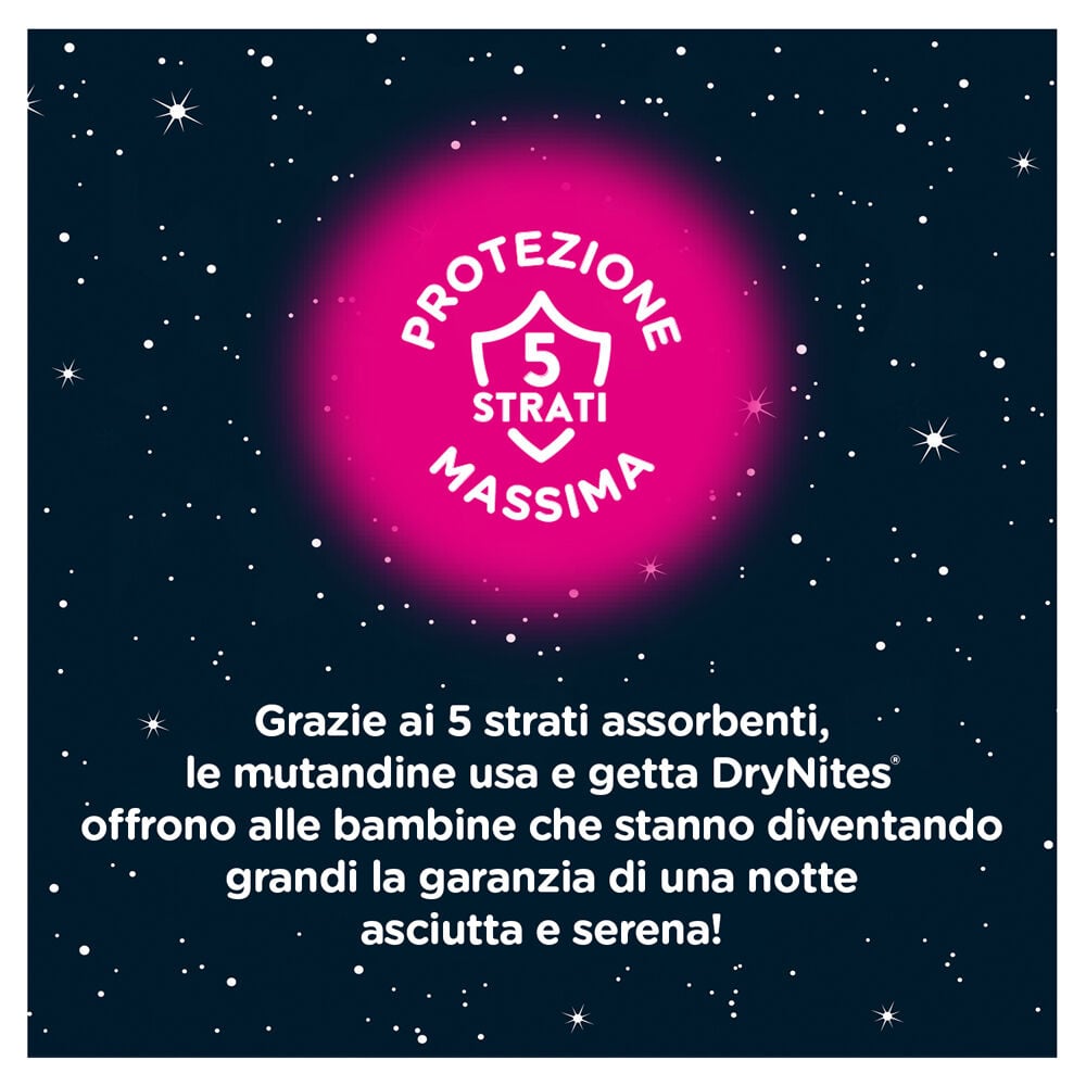 Huggies DryNites Mutandine Assorbenti Notte Girl  4-7 anni 17-30kg 10 Pezzi, , large