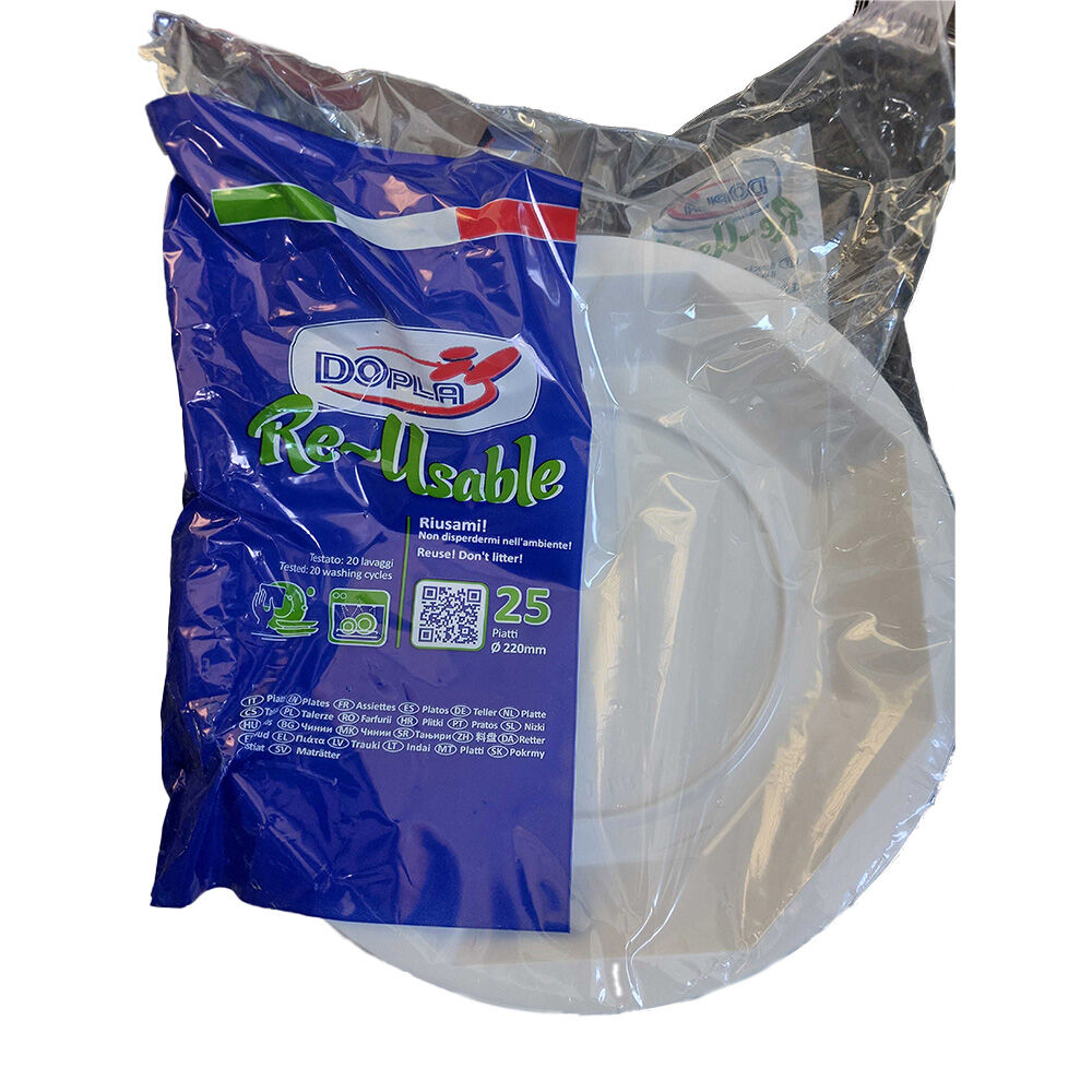 Dopla Piatti Fondi Riutilizzabili &Oslash;22 cm 25 pz, , large