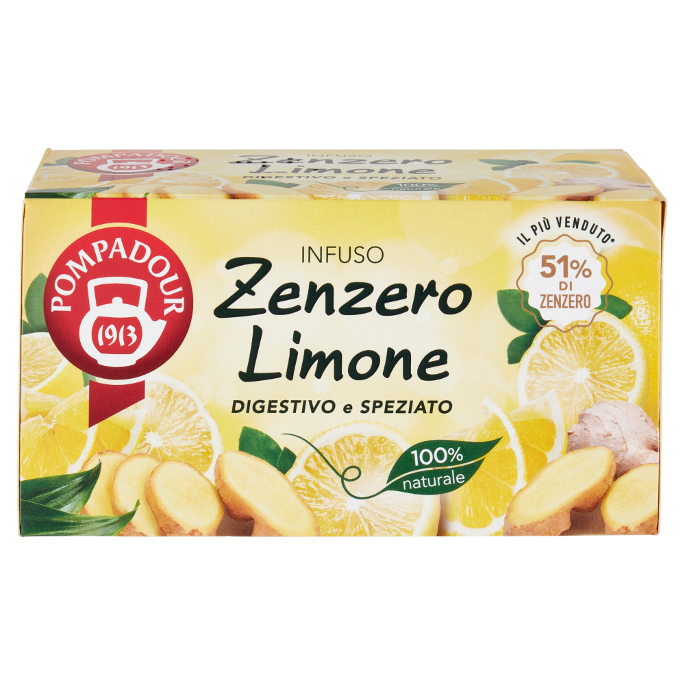 Pompadour Infuso Zenzero Limone 20 Filtri, , large