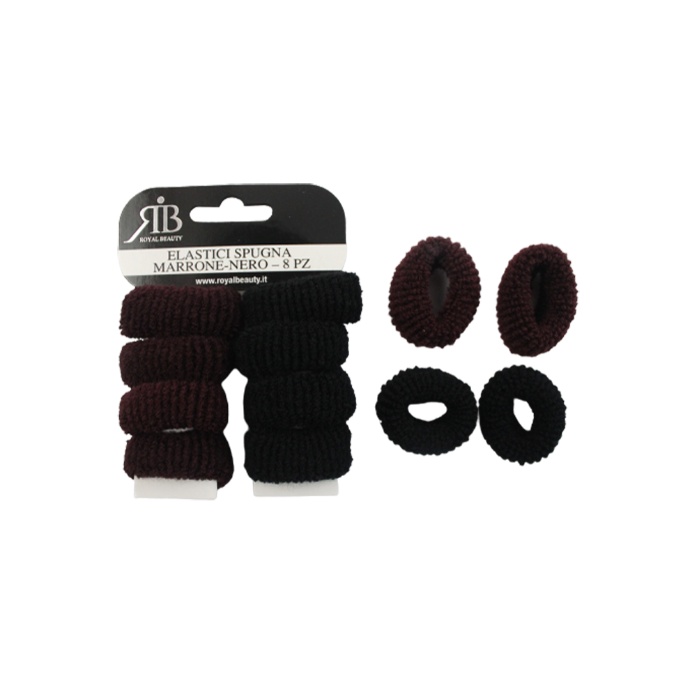 Royal Beauty Elastici Spugna Marrone e Nero 8 Pz, , large