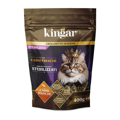 Kingar Cat Busta Crocchette 400g Carni Bianche 