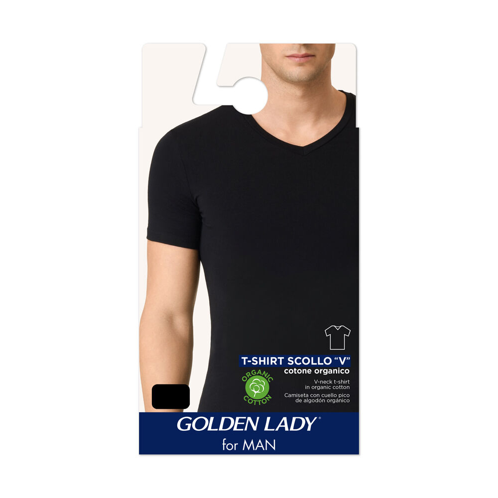 Golden Lady T-Shirt Scollo V Nero Taglia 7-XXL, , large