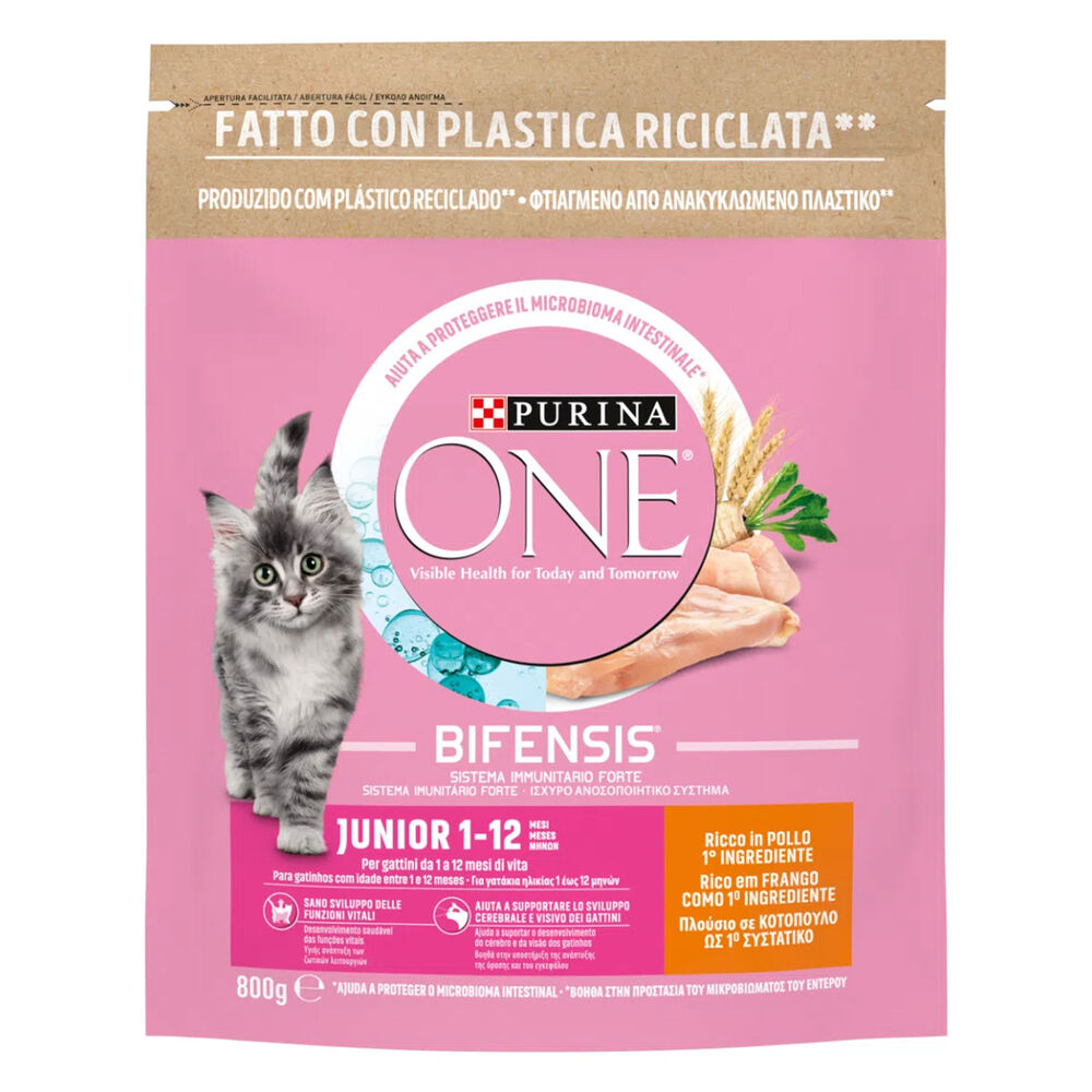 Purina One Bifensis Crocchette Junior (1-12 mesi) Ricco in Pollo e con Cereali Integrali 800 g, , large