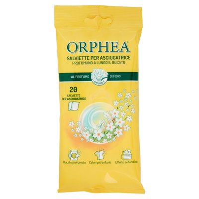 Orphea Salviette per Asciugatrice al Profumo di Fiori 20 x 4 g