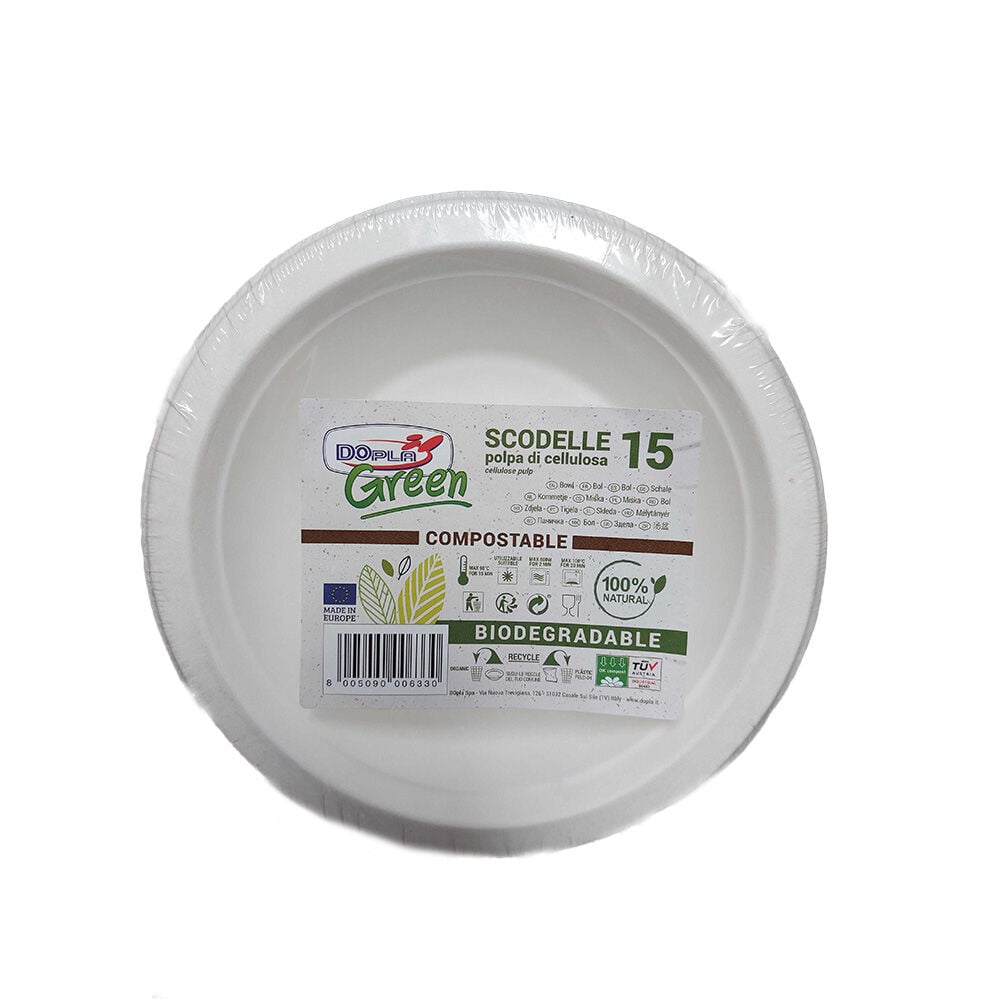 Dopla Green Piatti Fondi 15 pz, , large