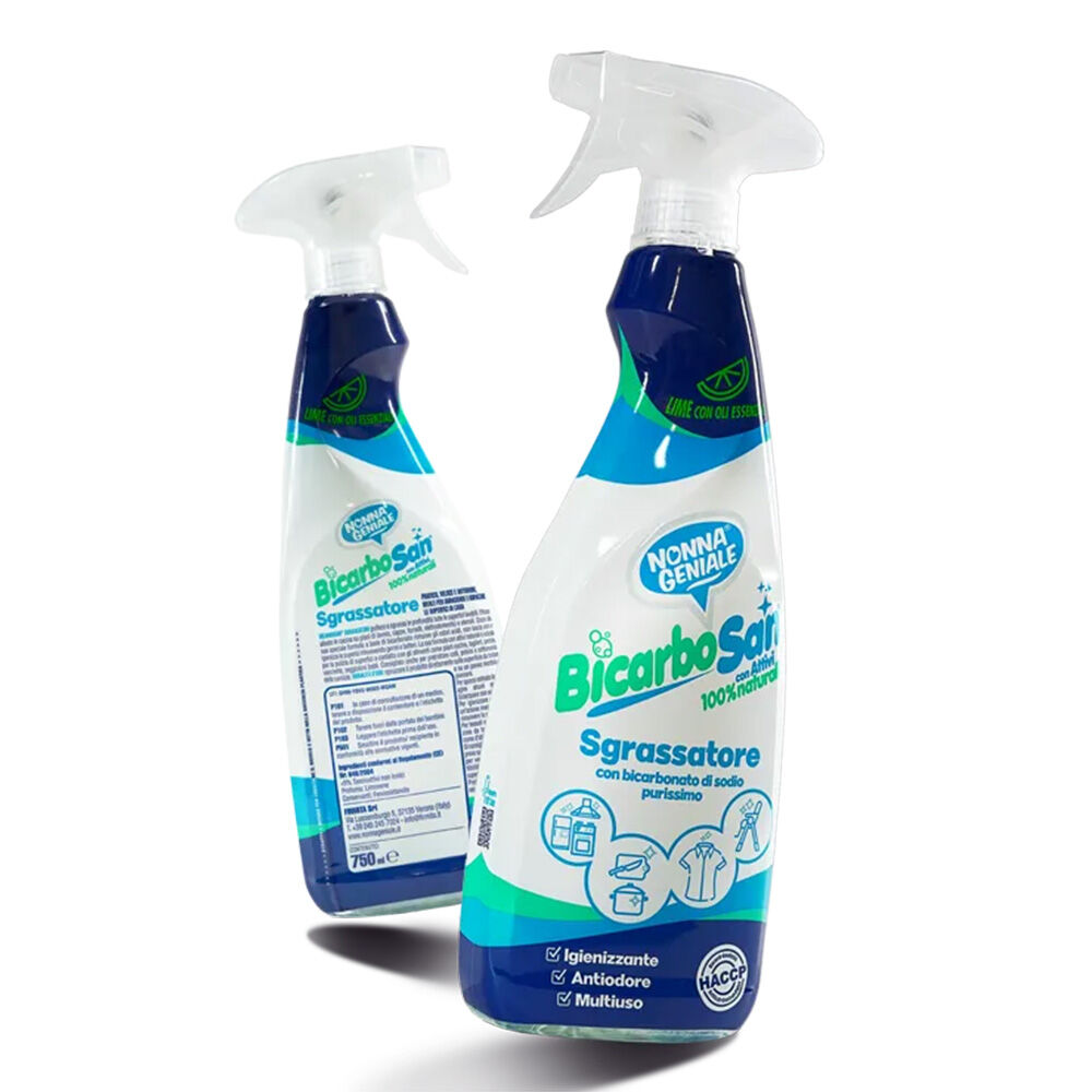 Nonna Geniale BicarboSan Con Bicarbonato Di Sodio Purissimo Lime Sgrassatore Spray 750 ml, , large