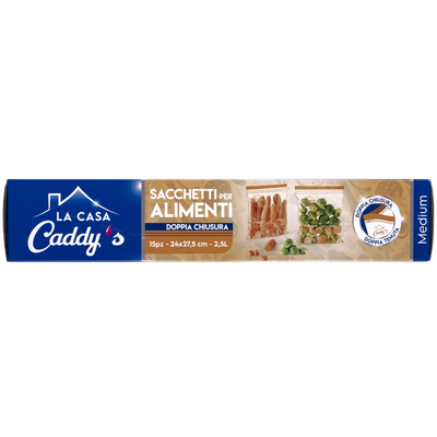Caddy's Sacchi Alimenti Doppia Zip M