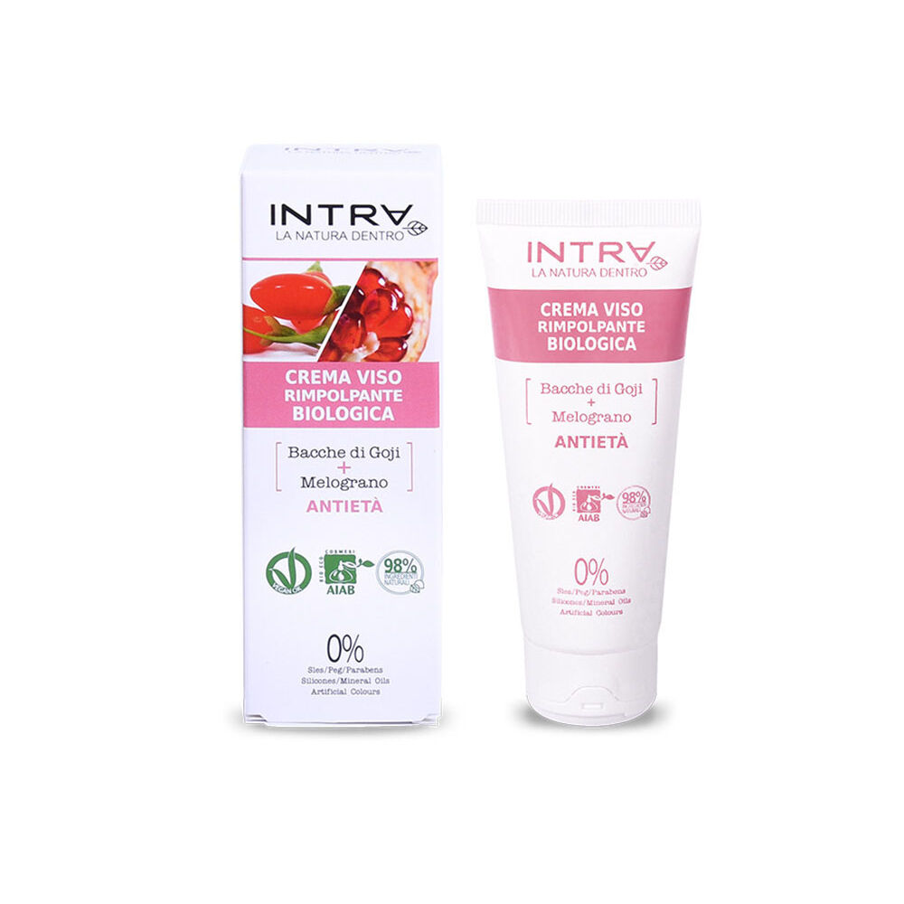 Intra crema viso rimpolpante biologica goji e melograno 50ml idratante antirughe, , large