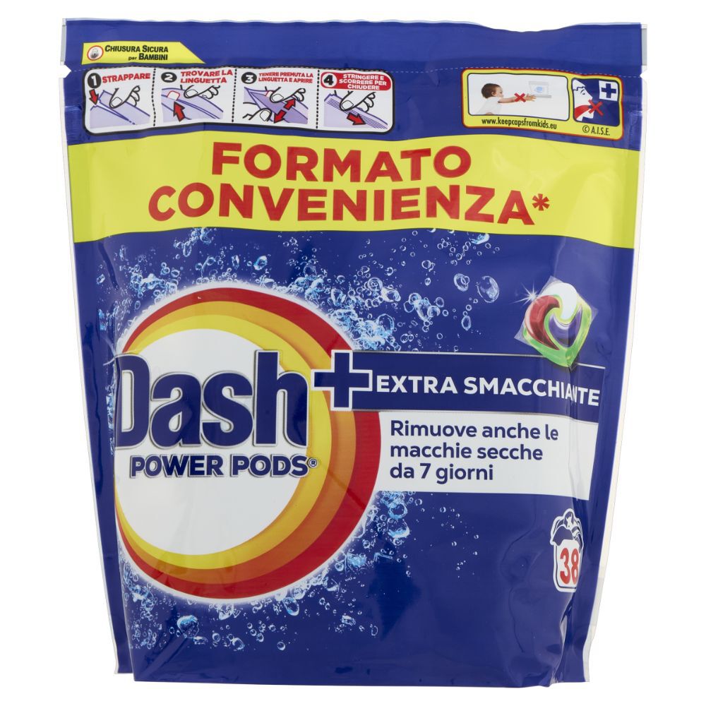Dash Power Pods Detersivo Lavatrice In Capsule 38 Lavaggi, , large