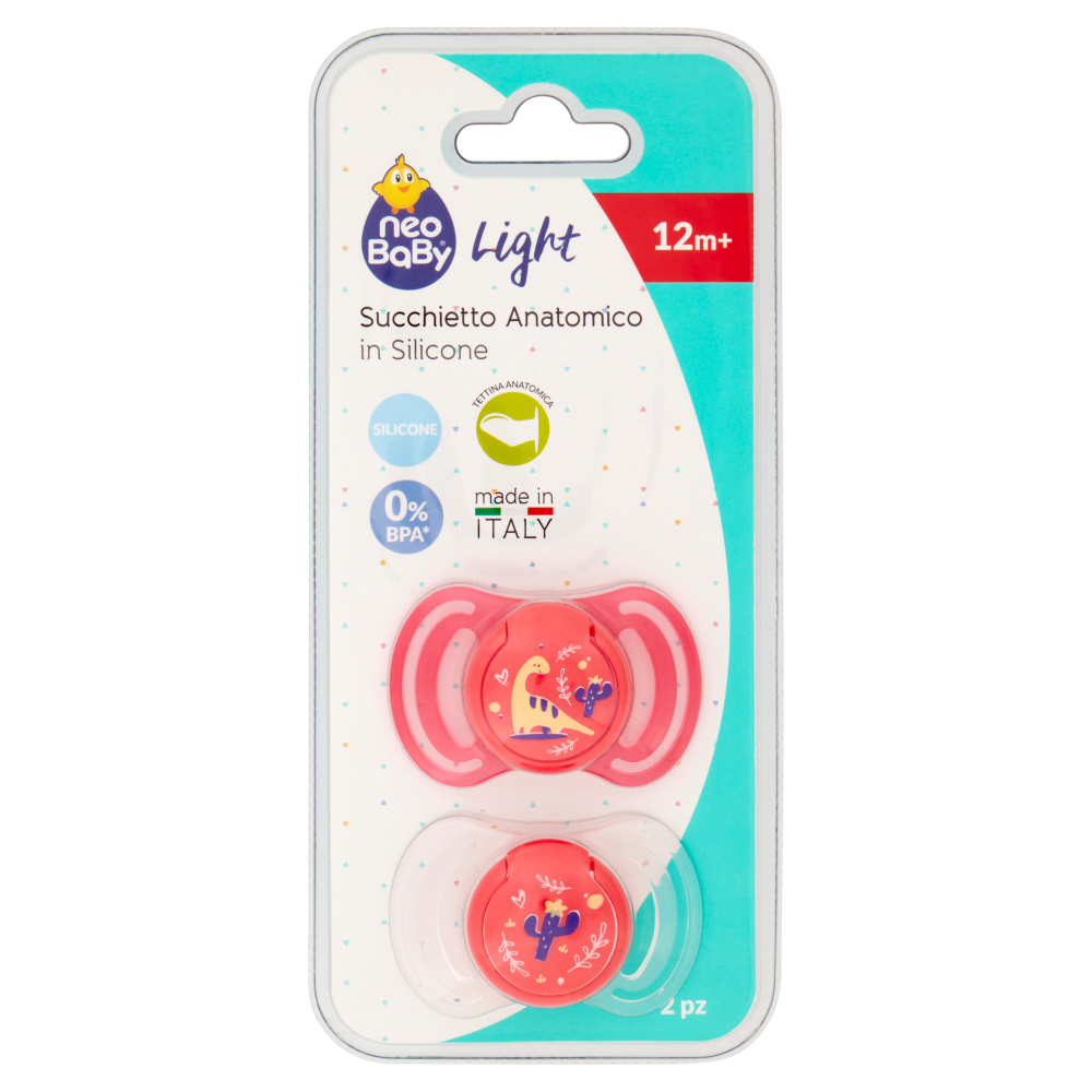 Neo Baby Light Succhietto Anatomico in Silicone 12m+ 2 Pezzi Assortito, , large