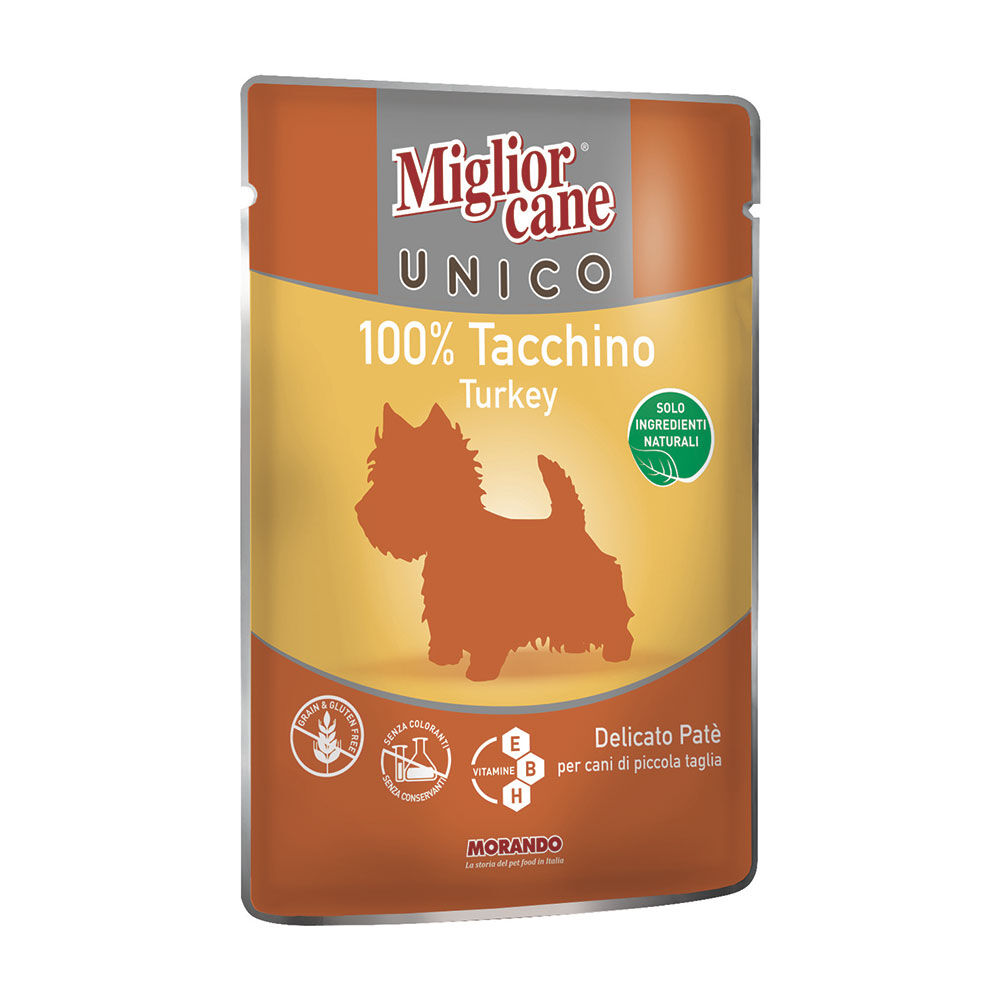 Migliorcane Unico Delicato Pat&egrave; Tacchino 100 g, , large