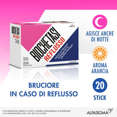 Biochetasi Reflusso Soluzione Orale Aroma Arancia 20 Stick Monodose