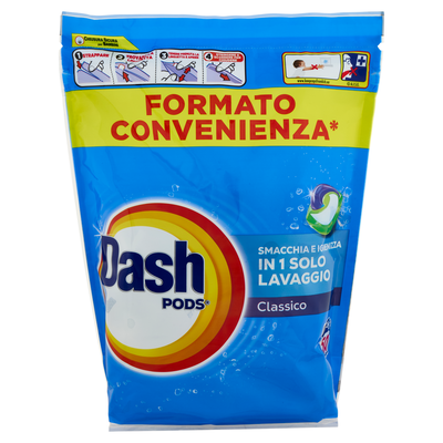  Dash Pods Detersivo Lavatrice In Capsule Classico 50 Lavaggi 
