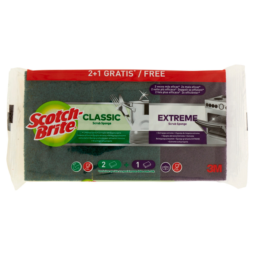 Scotch Brite Classic 2+1 pezzi, , large