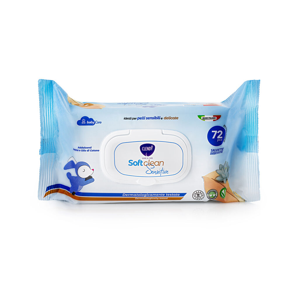 Clendy Sof Clean Sensitive 72 Salviette, , large