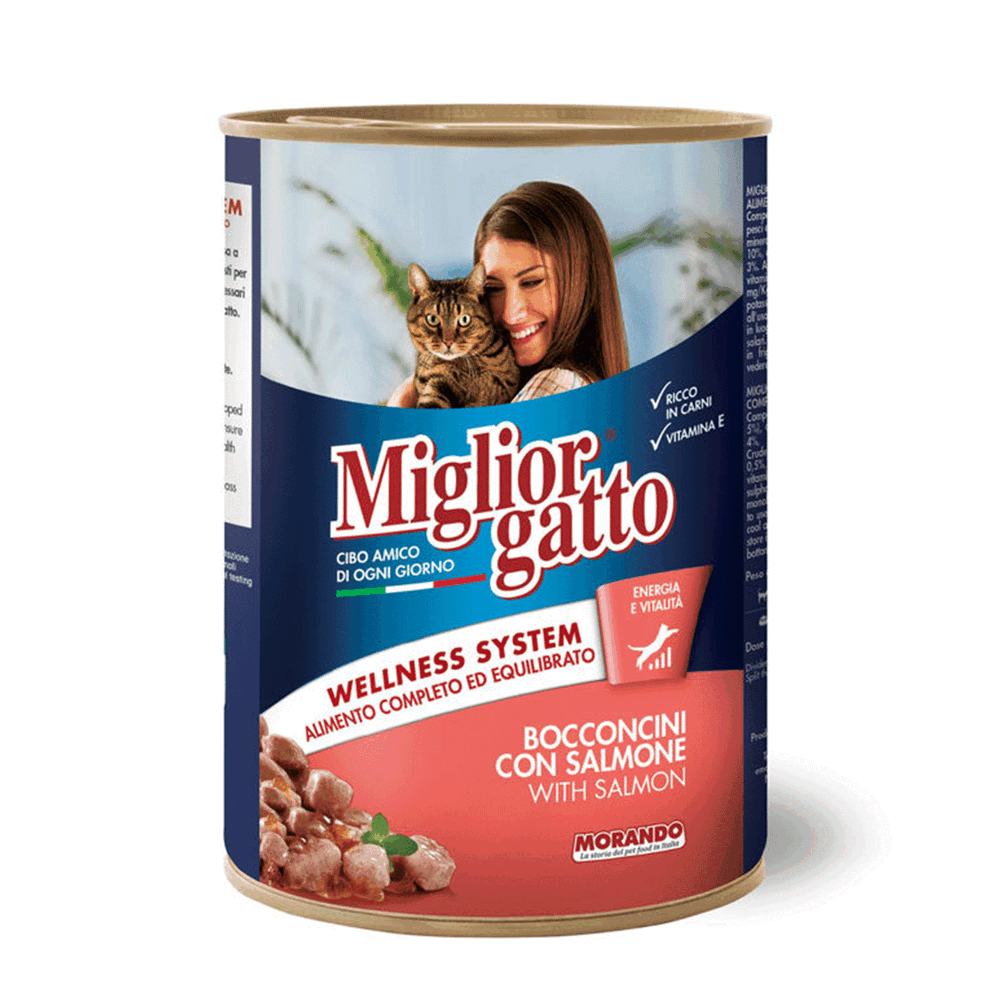 Migliorgatto Bocconcini Salmone 405 g, , large