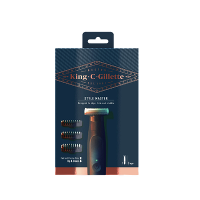 Gillette King C. Style Master Kit Regolabarba, Rasoio Elettrico Uomo + 3 Pettini