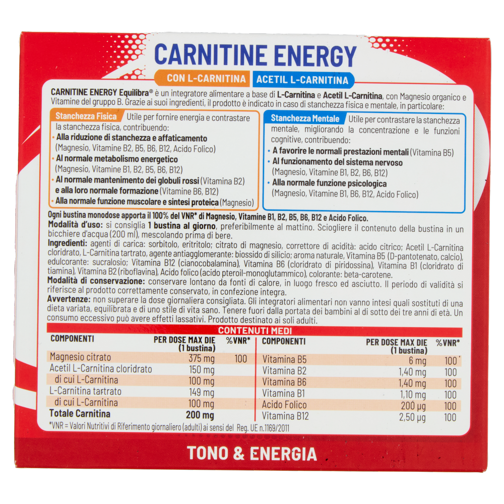 Equilibra Carnitine Energy 12 Bustine Monodose, , large