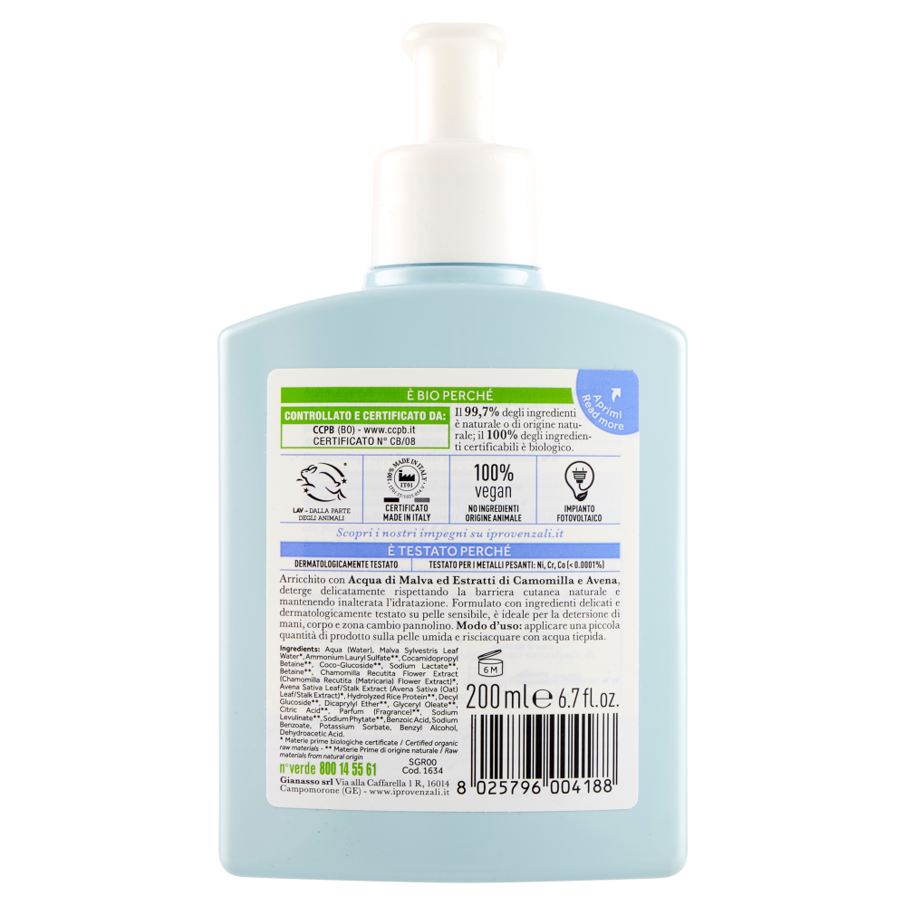 I Provenzali Baby Detergente Liquido Delicato 200ml, , large