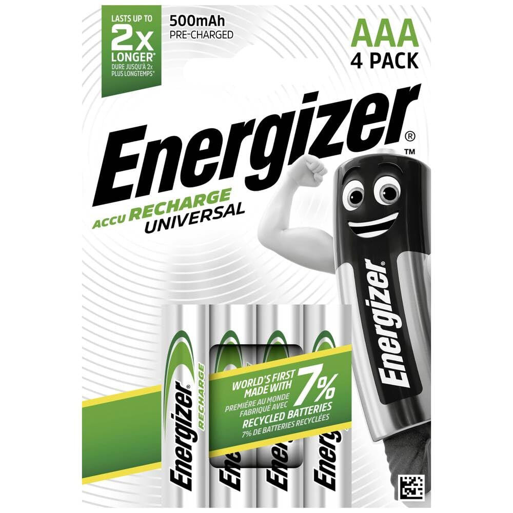 Energizer Batterie Ricaricabili AAA 500 mAh 1.2V 4 Pezzi, , large