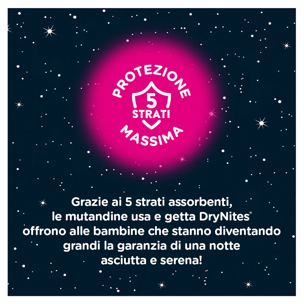 Huggies Drynites Mutandine Assorbenti per Bambina Taglia L (27-57 Kg) 9 Mutandine, , large