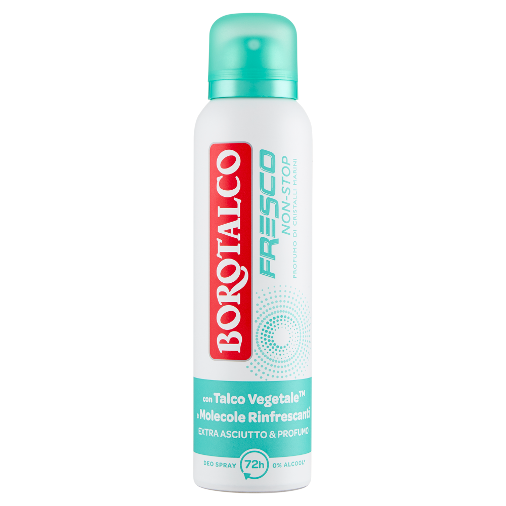 Borotalco Fresco Non-Stop Profumo di Cristalli Marini Deodorante Spray 150 ml, , large