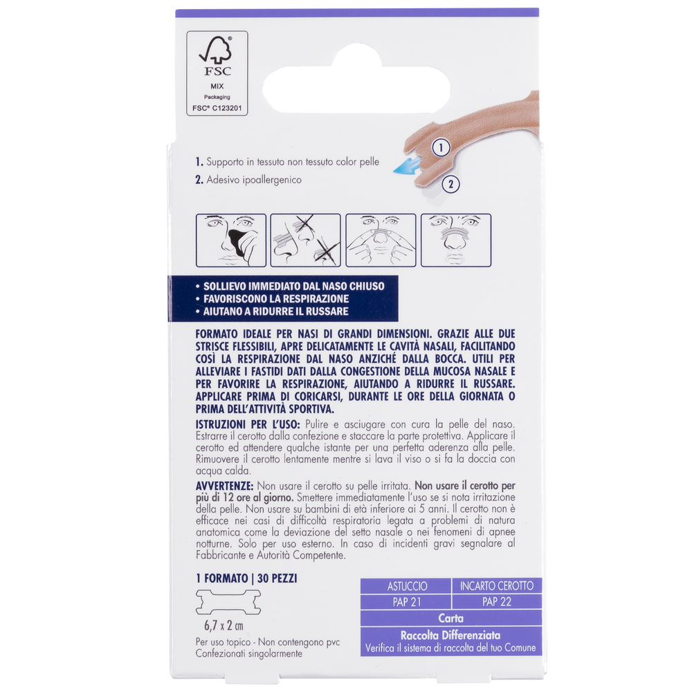 Essere Benessere Cerotti Nasali Grandi 30pz, , large