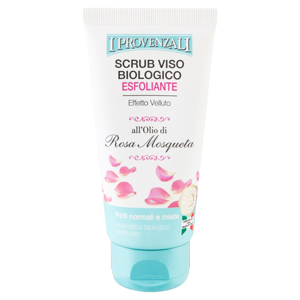 I Provenzali Scrub Viso Biologico Esfoliante all'Olio di Rosa Mosqueta 75 ml, , large