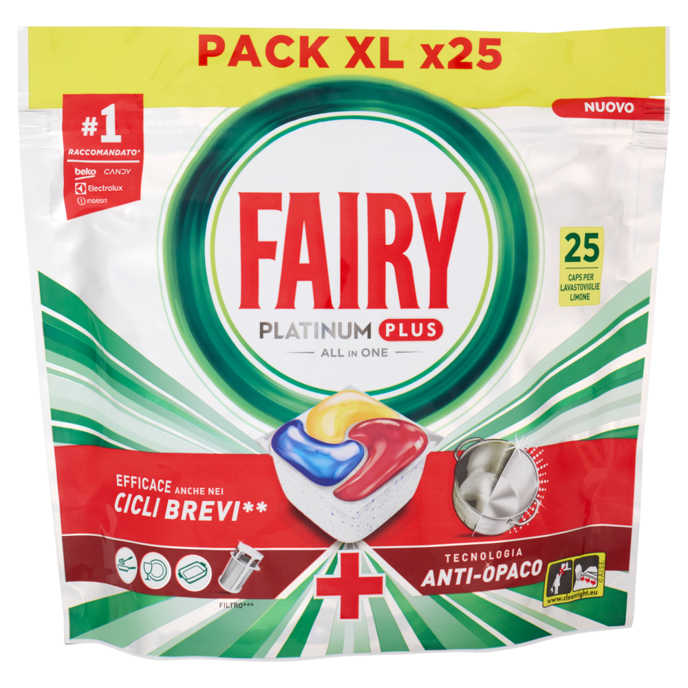 Fairy Platinum Plus All in One &ndash; 25 Capsule Lavastoviglie al Limone, , large