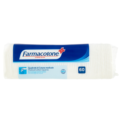 Farmacotone Quadrotti di Cotone Medicale 75x75mm 60 Pezzi