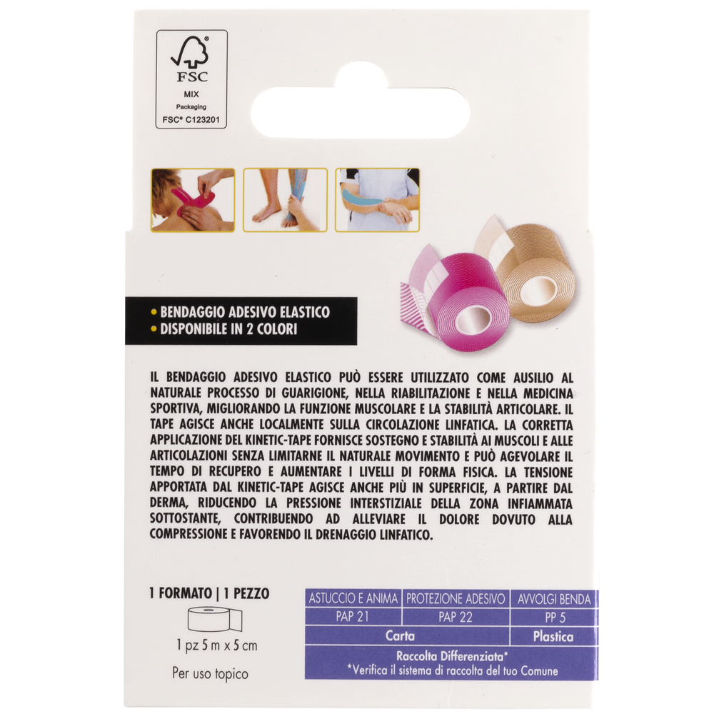 Essere Benessere Kinetik Pelle/Fucsia 5mx5cm 1pz, , large