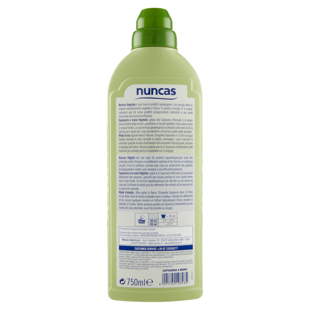 Nuncas Vegetale Saponaria Mano 750 ml, , large