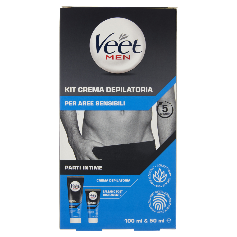 Veet Men Kit Crema Depilatoria per Parti Intime, , large