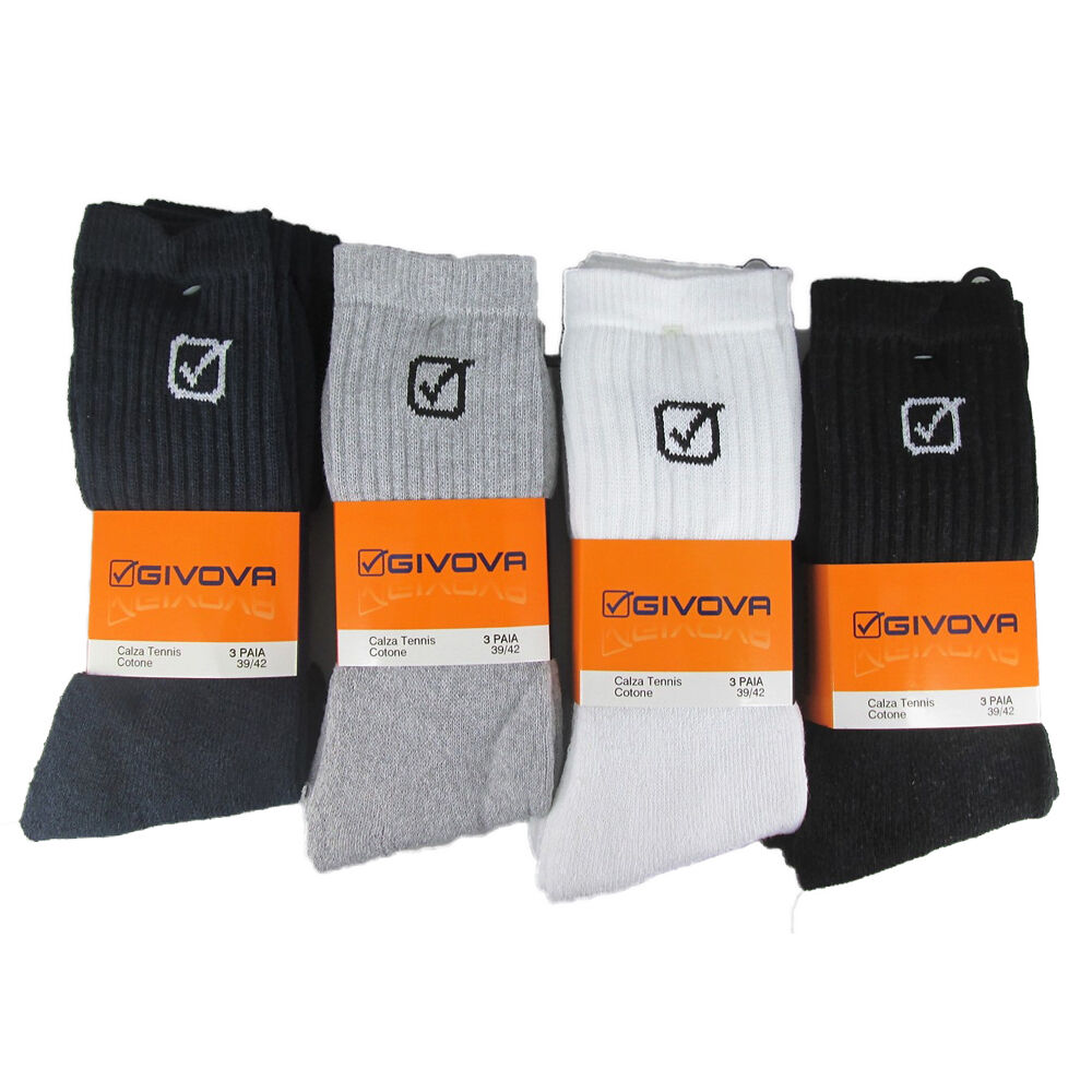 Givova Calza Tennis Spugna Cotone Nero Taglia 39/42, , large