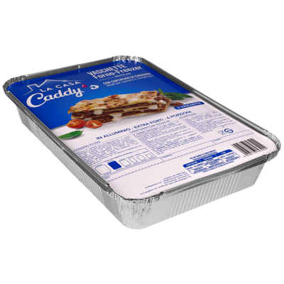 Caddy's Contenitore Alluminio con Coperchio 6 Porzioni 2 Pezzi 
