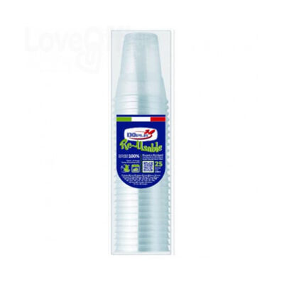Dopla Bicchieri Plastica Trasparenti 250ml 25pz