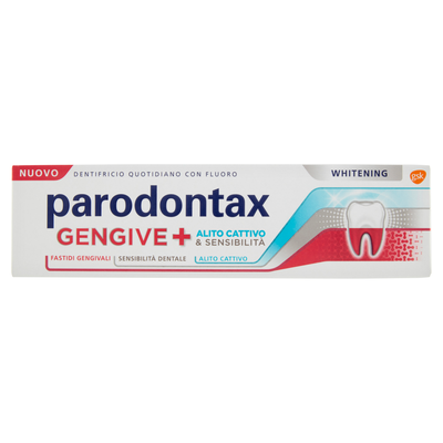 Parodontax Dentifricio Quotidiano con Fluoro Whitening Gengive + Alito Cattivo & Sensibilit&agrave; 75 ml