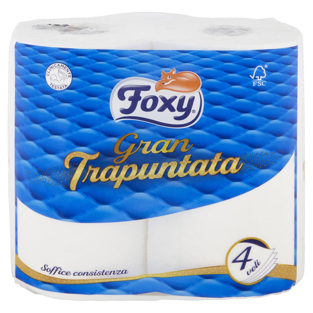 Foxy Carta Igienica Gran Trapuntata 4 pz, , large