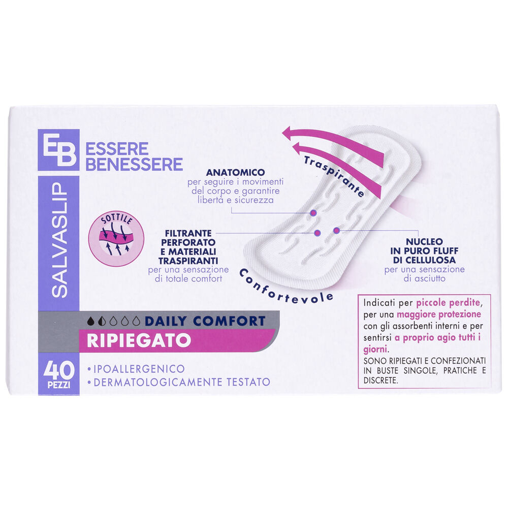 Essere Benessere Salvaslip Ripiegato 40 Pezzi, , large