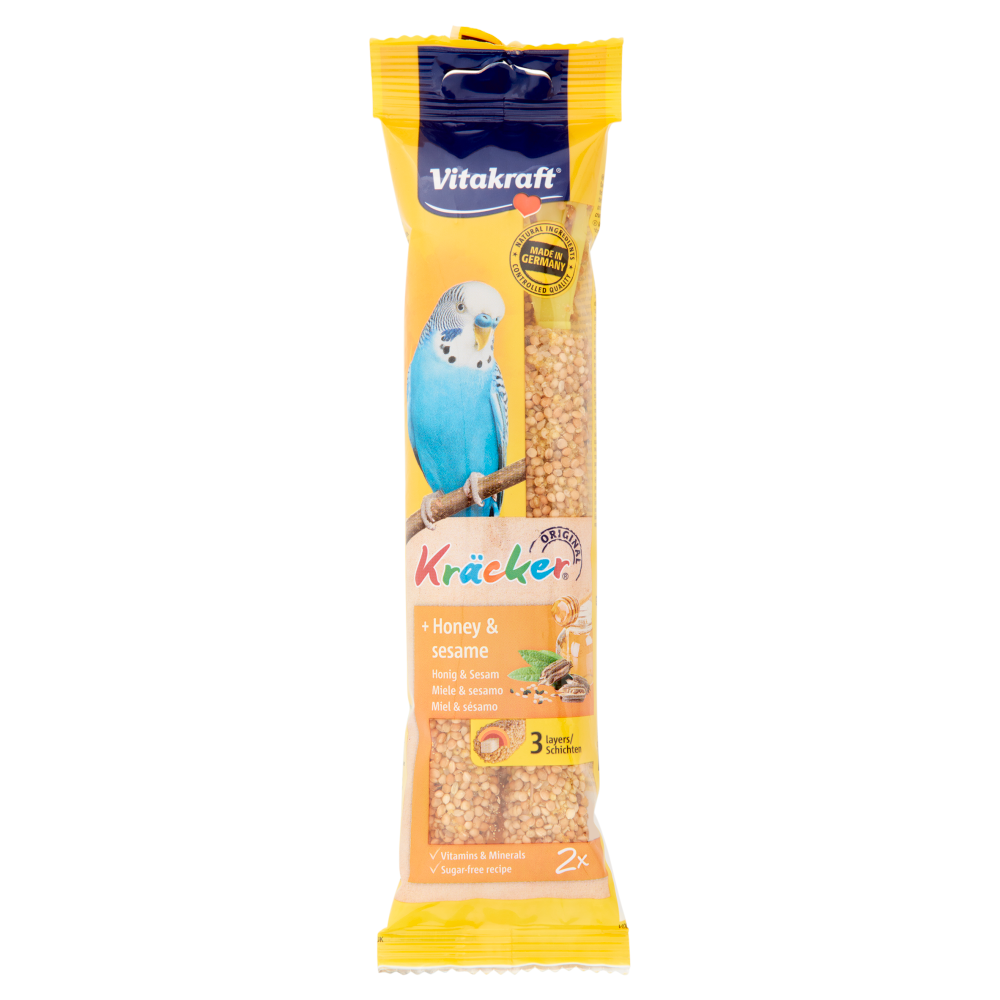 Vitakraft Kr&auml;cker Original + Miele & Sesamo Pappagallini Ondulati 2 Pezzi 60 g, , large