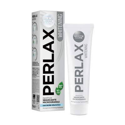 Perlax Dentifricio Whitening 3X White Care con Microgranuli e Acido Ialuronico 75 ml